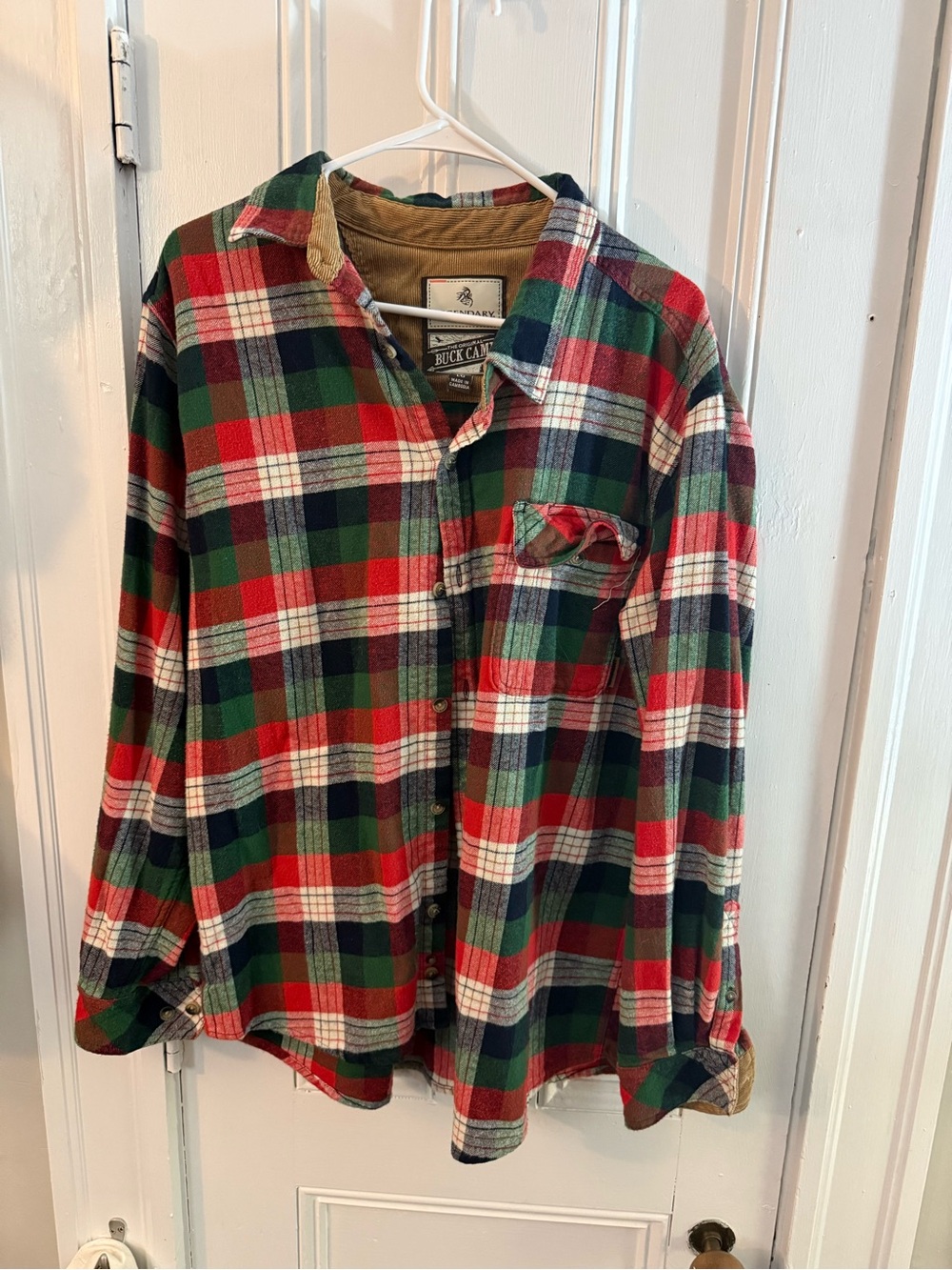 Legendary Whitetails Red & Green Plaid Flannel Shirt S Large